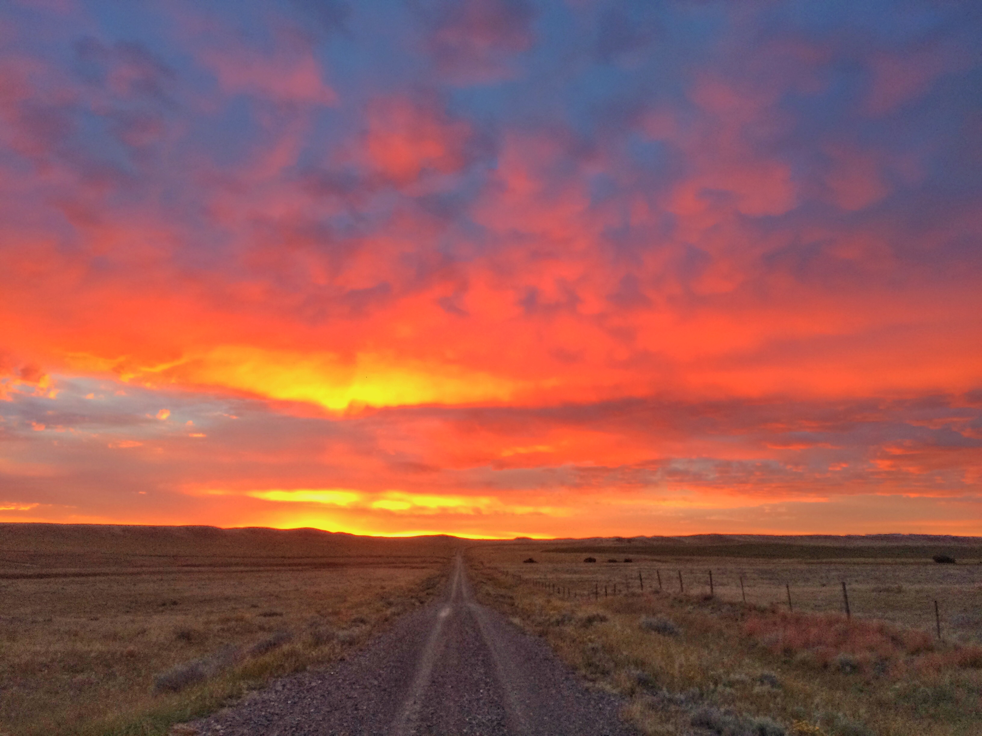 Sunset over open country
